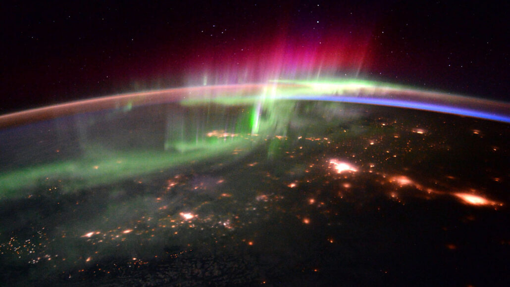 real aurora borealis from space