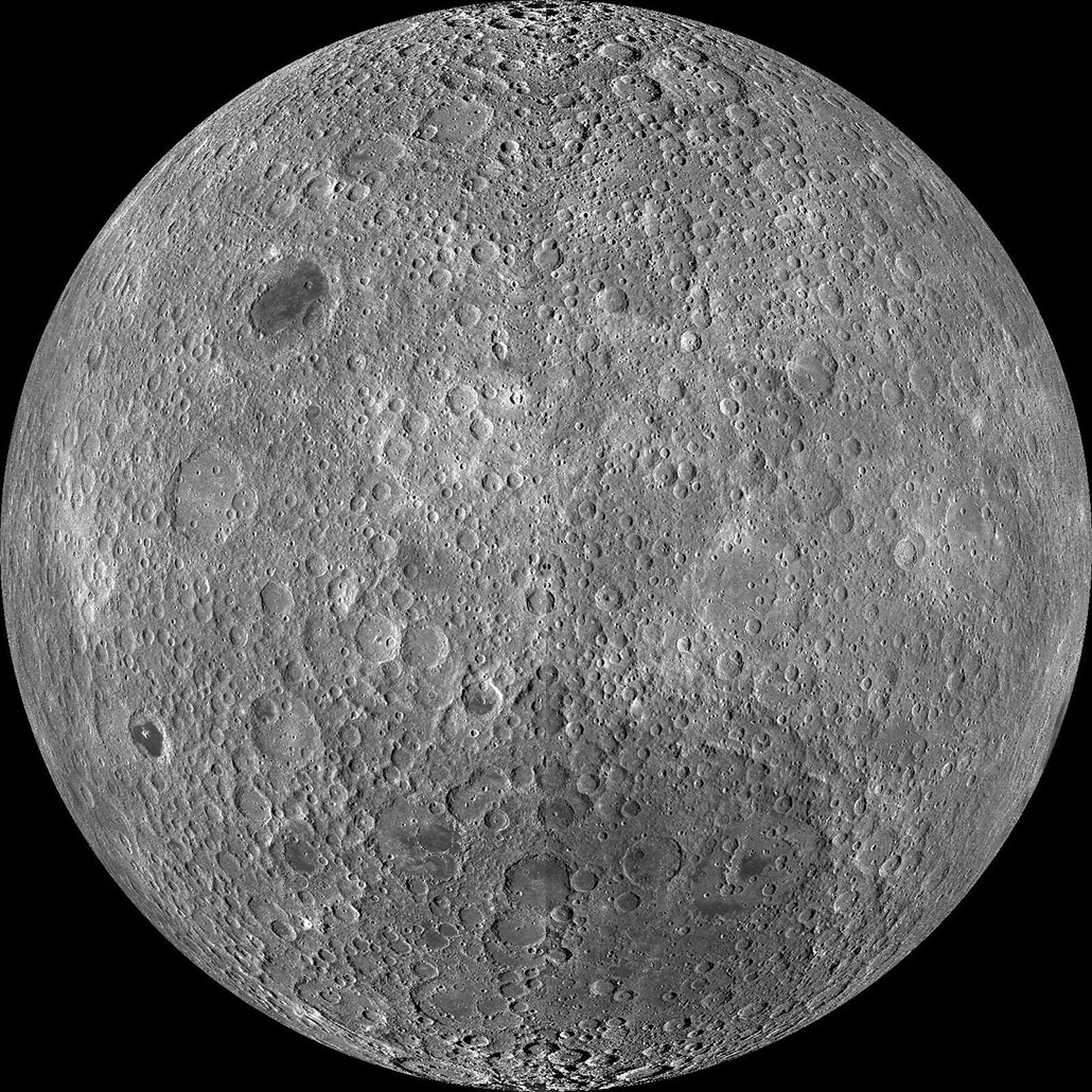 a composite image showing the far side of the moon